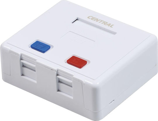 Central Double External Network Socket RJ45 Type Cat5 In White Colour Cat5e 01-60-188