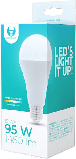 Forever Light Bec LED 15W 134mm pentru Soclu E27 și Formă A65 Alb cald 1450lm