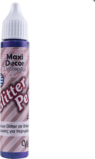 Maxi Decor Στυλό Glitter Μωβ 28ml