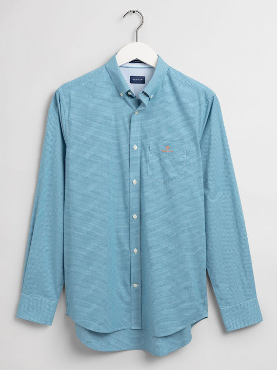 Gant Men's Shirt Long Sleeve Cotton Light Blue