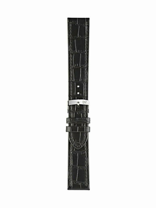Morellato Juke Δερμάτινο Λουράκι Μαύρο 22mm
