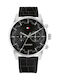 Tommy Hilfiger Uhr Batterie mit Schwarz Lederarmband