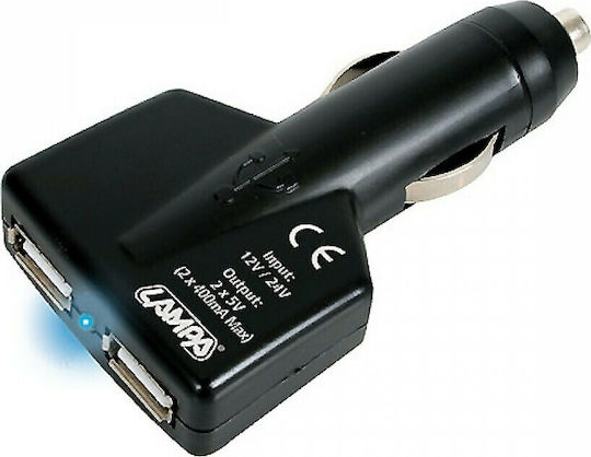 Lampa Φορτιστής Αυτοκινήτου με Θύρες: 2xUSB