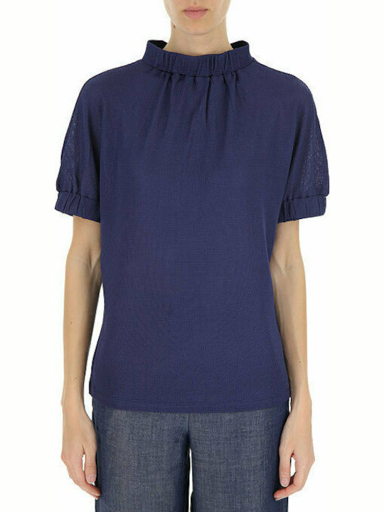 Emporio Armani Women's Short Sleeve Blouse Blue