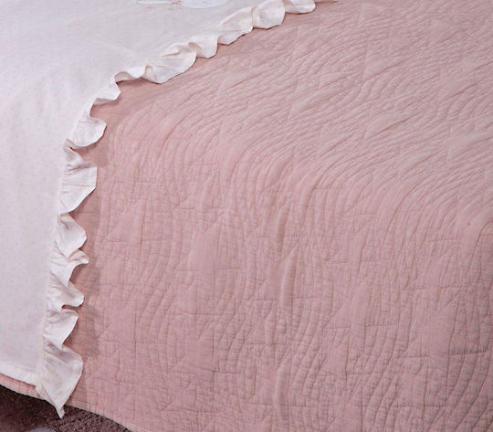Nef-Nef Homeware Baby Stars Baby Quilt Baumwolle Rosa 110x150cm