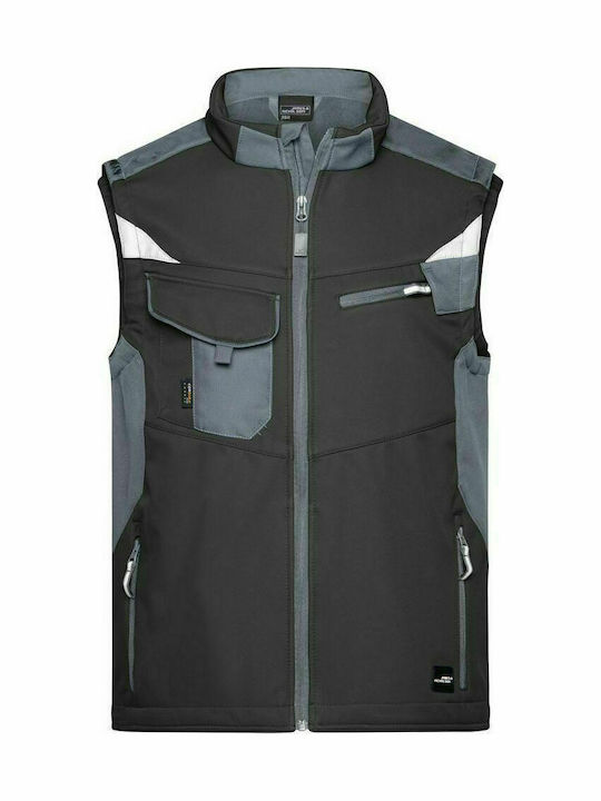 Workwear Softshell Vest - STRONG - (black/carbon)