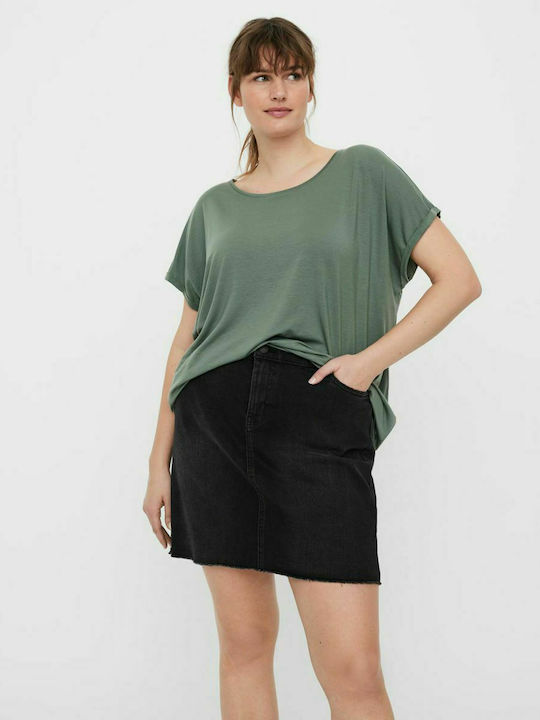 Vero Moda Damen Sommerliche Bluse Kurzärmelig Grün