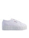 Superga 2790 3D Lettering Damen Flatforms Sneakers Weiß