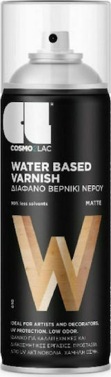 Cosmos Lac Σπρέι Βερνίκι Water Based Varnish με Ματ Εφέ Διάφανο 400ml