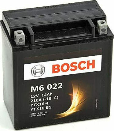 Bosch Motorradbatterie YTX16-BS 210A mit Gewicht 14Ah