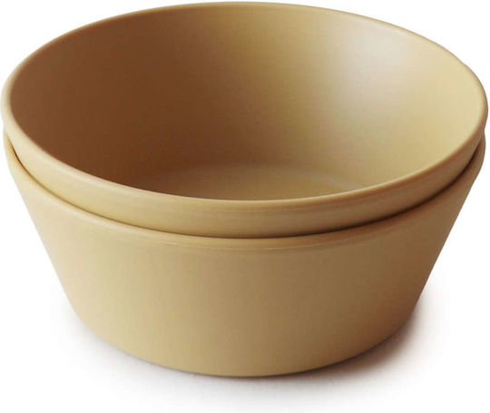 Mushie Baby Food Bowl Dinner made of Plastic Yellow 2pcs