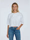 Pepe Jeans Miriam Women's Summer Crop Top Cotton Short Sleeve Beige