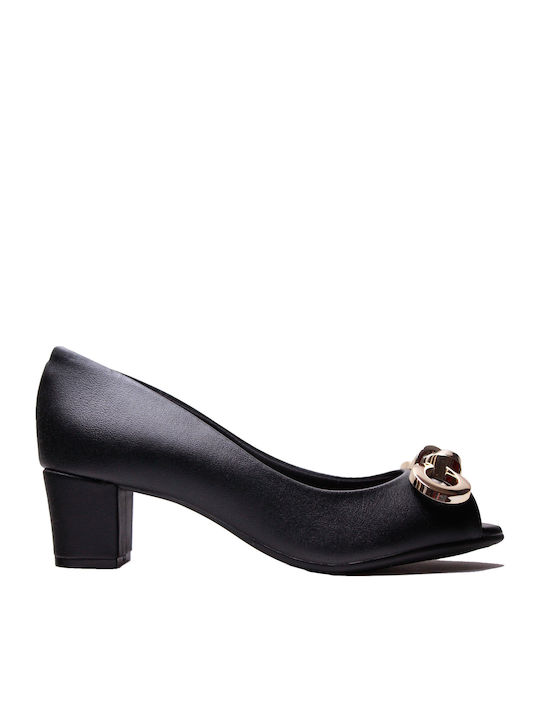 Beira Rio Peep Toe Γόβες με Χοντρό Χαμηλό Τακού...