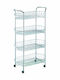 Sidirela Ovale N4 Küchenwagen Metallisch 4 Ebenen Silber 51x27x84cm
