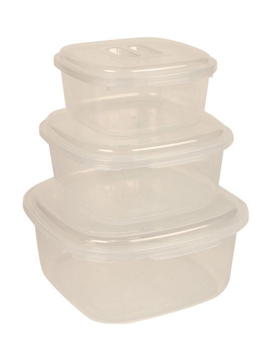 Keskor Cutie pentru Mâncare Plastic Transparent 3buc