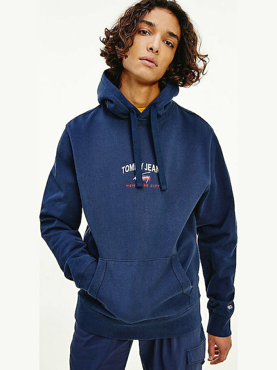 Tommy Hilfiger Ανδρικό Φούτερ με Κουκούλα και Τσέπες Navy Μπλε