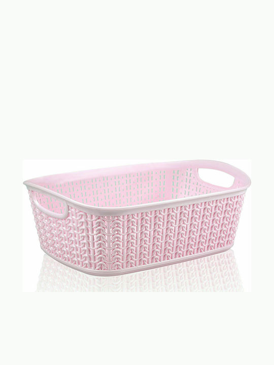 Viosarp Bread Basket Plastic In Pink Colour 26.5x20x9.5cm