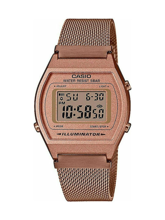 Casio Ψηφιακό Ρολόι με Μεταλλικό Μπρασελέ σε Ροζ Χρυσό χρώμα