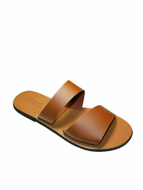 Women's leather sandal in tan color