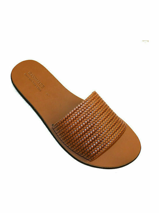 Women's leather sandal in tan color