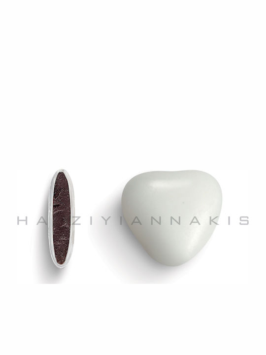 Χατζηγιαννάκης Καρδιά Μεσαία Chocolate Flavoured Λευκό Ματ 1000gr