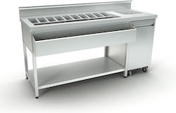 Inox Dobros Dulap de pregătire cu uși deschise 180x70x87cm Inox Dobros Dulap de pregătire cu uși deschise 180x70x87cm