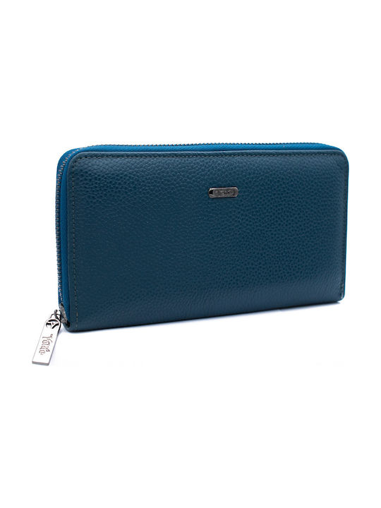 Verde Large Leather Women's Wallet Navy Blue