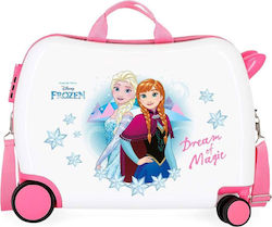 Disney Frozen Children's Cabin Travel Suitcase Hard White with 4 Wheels Height 39cm