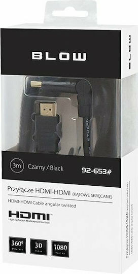 Blow HDMI 1.4 High Speed 1080p 120Hz Angle (90°) Cable HDMI male - HDMI male 3m Μαύρο