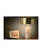 Lucide Lightning Mirasol Ceramic Table Lamp for Socket G4 with Gold Shade and White Base