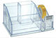 Plastik Schreibtisch-Organizer in Transparent Farbe 15x7.5x15cm.