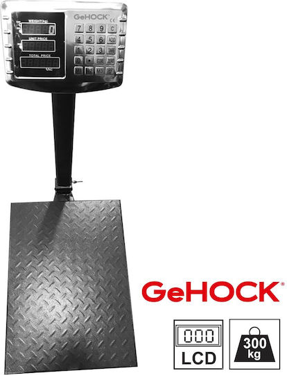 GeHock Ηλεκτρονική Πλάστιγγα με Κολώνα με Ικανότητα Ζύγισης 300kg και Ακρίβεια 2gr