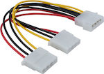 De Tech Internal Power Splitter 5.25 4-Pin Molex - 4-Pin Molex Cable 0.1m White (18046)