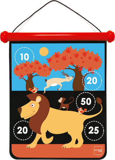 Scratch Europe Set with Target & Darts Children's Magnetic Target 2 Sides with 6 Darts - Safari