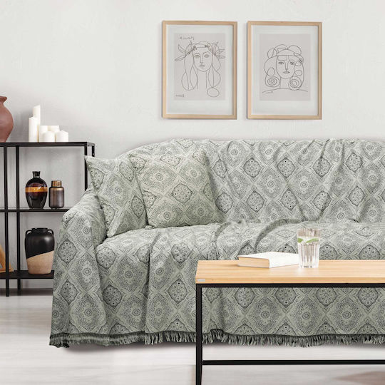 Das Home 0215 Ριχτάρι Τριθέσιου Καναπέ Ζακάρ 180x300εκ. Πράσινο