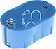 Aca Flush Electrical Box Branching for Drywall 3 Elements (114x71x46mm) in Blue Color
