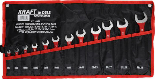 Kraft & Dele Set 12 German Wrenches with Socket Size 7-32mm KD-10924