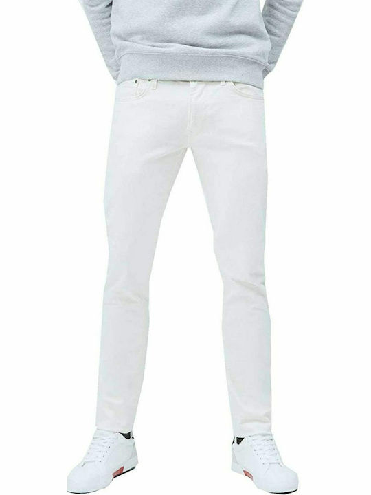 Pepe Jeans Stanley Ανδρικό Παντελόνι Τζιν Ελαστικό σε Slim Εφαρμογή Λευκό
