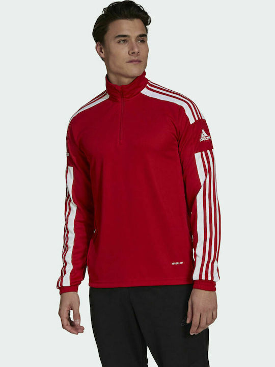 Adidas Squadra 21 Ανδρική Μπλούζα με Φερμουάρ Μακρυμάνικη Κόκκινη