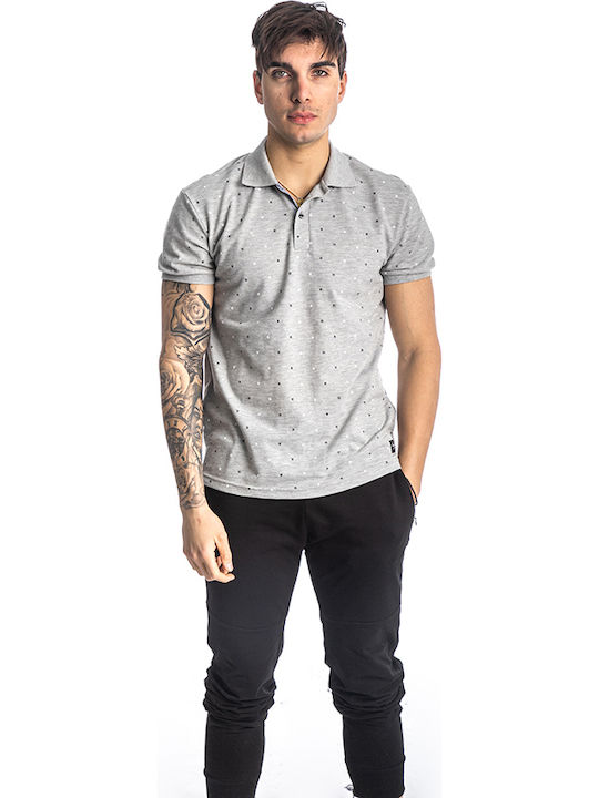 Paco & Co Men's Short Sleeve Blouse Polo Gray