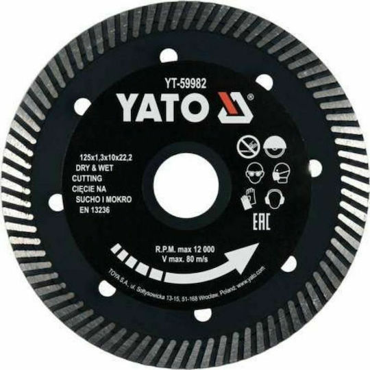 Yato Diamond disc Cutting Disc Construction Materials Hole Diameter 125mm 1pcs