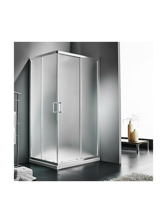 Starlet Corner Entry CS70F-100 Cabin for Shower with Sliding Door 70x70x180cm Fabric