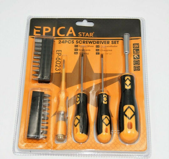 Epica Star Screwdriver with 24 Interchangeable Tips