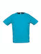 Sol's Sporty Ανδρικό Διαφημιστικό T-shirt Κοντομάνικο σε Τιρκουάζ Χρώμα
