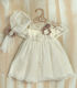 Lollipop Celebrations Ecru Taufset Kleidung mit Haar-Accessoires & Kleid aus Spitze 2Stück