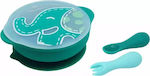 Marcus & Marcus Feeding Set Elephant made of Silicone Turquoise 3pcs