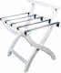 Wooden Foldable Hotel Luggage Rack White W60xD46xH68cm