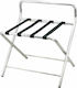 Metallic Foldable Hotel Luggage Rack Silver W55xD50xH70cm Satin