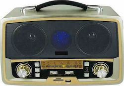 KEMAI MD-1701BT Retro Tabletop Radio Rechargeable with USB Silver