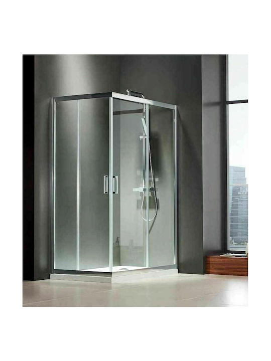 Axis Corner Entry CX110C-100 Cabin for Shower with Sliding Door 110x110x185cm Clean Glass